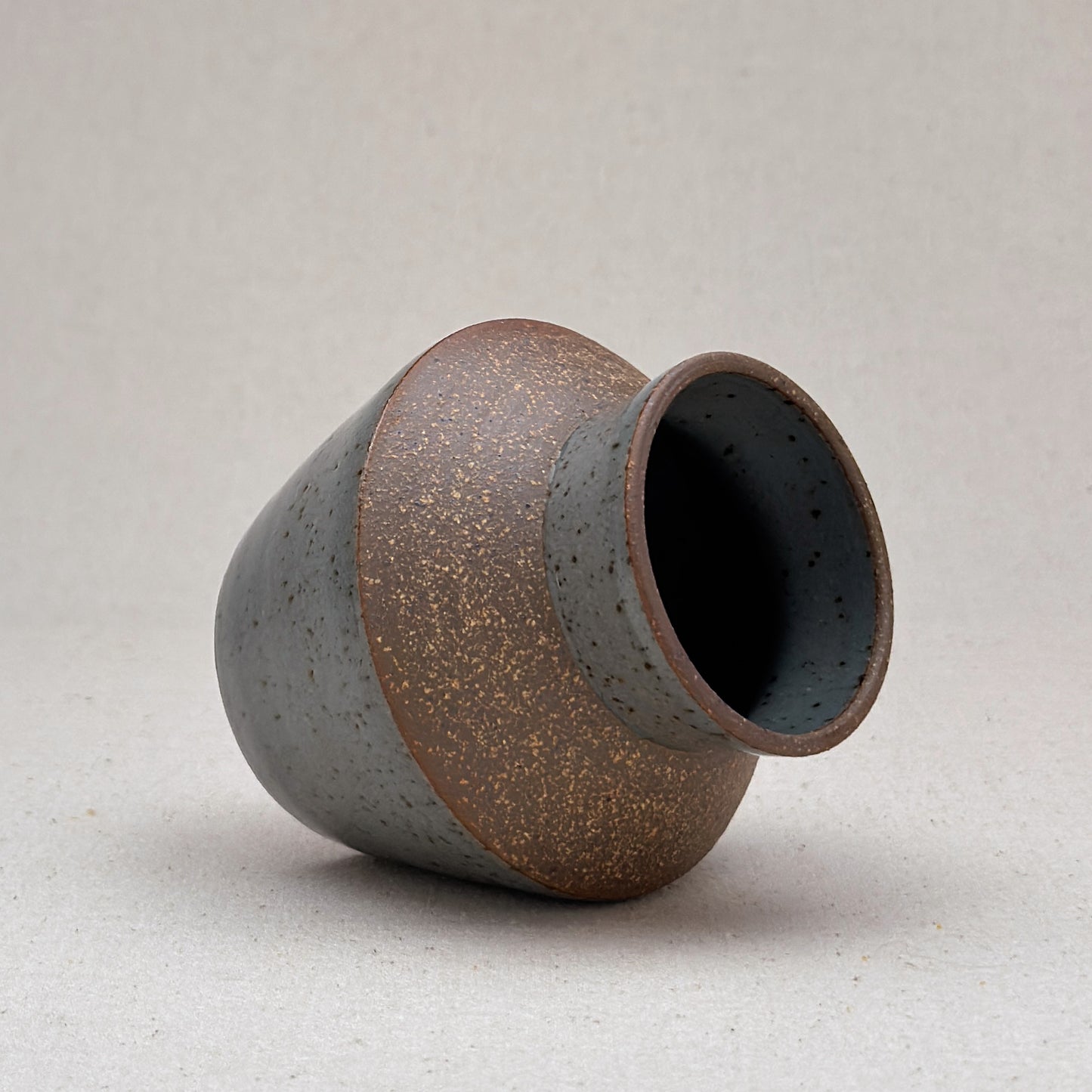 Small Speckled Blue Angular Vase