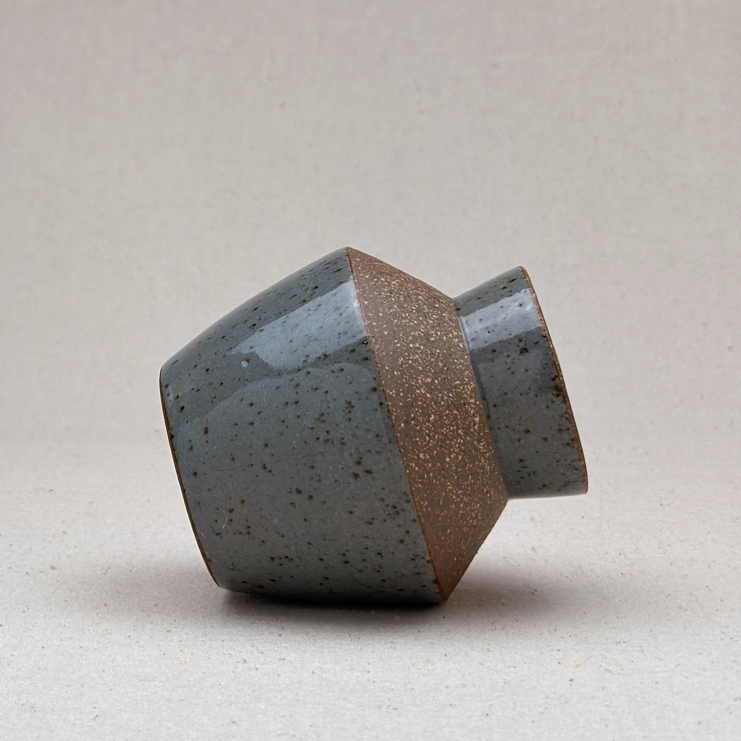 Small Speckled Blue Angular Vase
