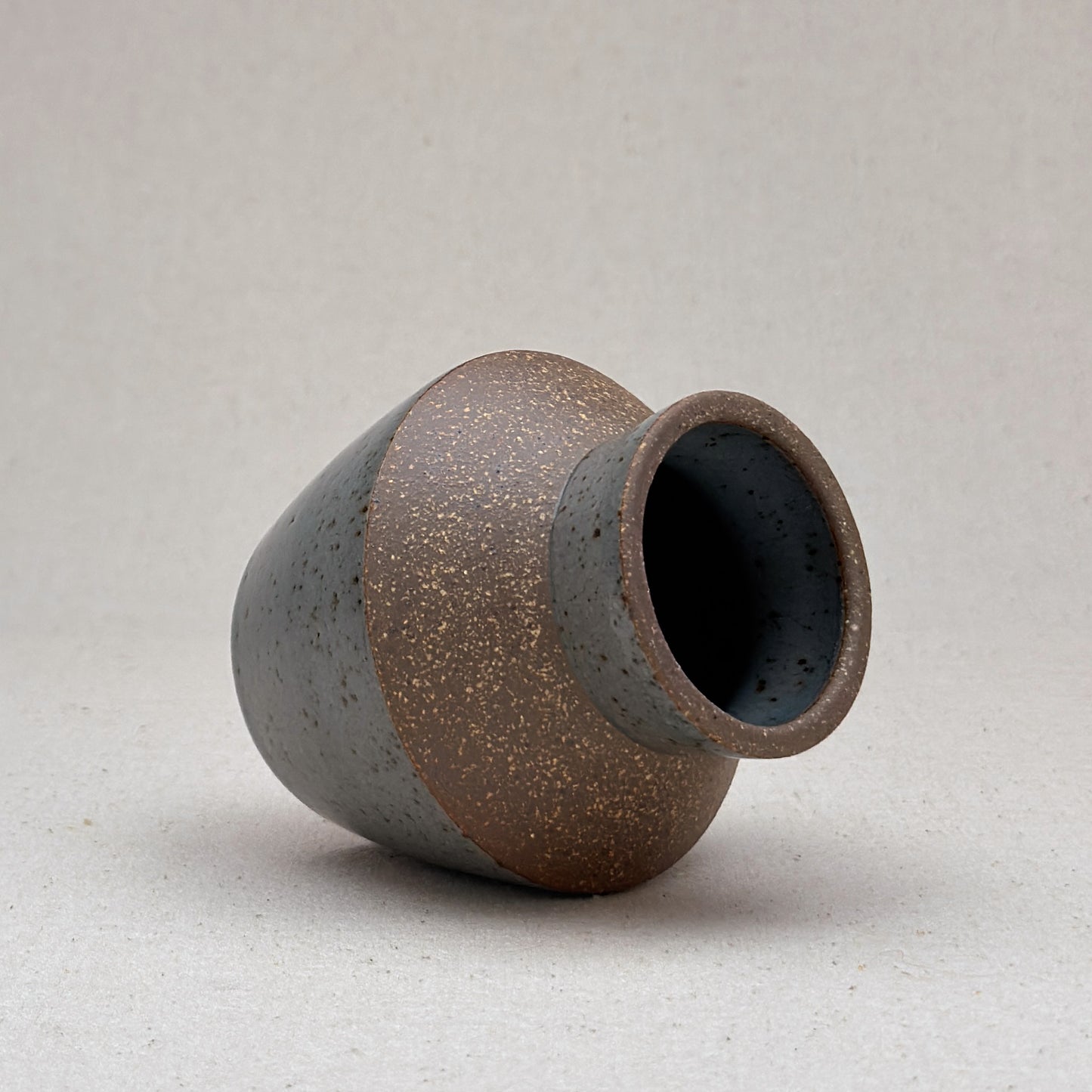 Small Speckled Blue Angular Vase