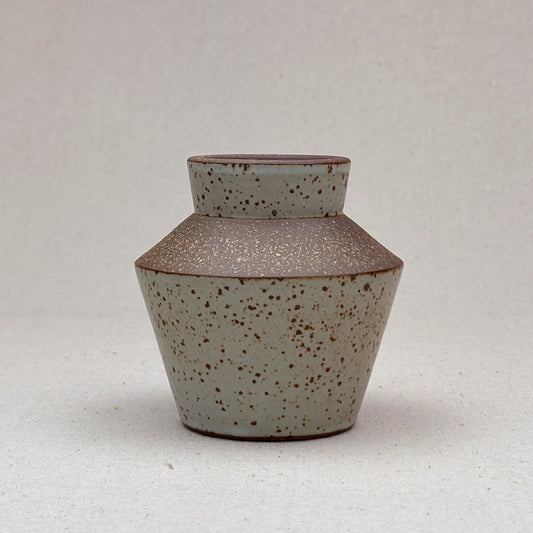 Small Speckled White Angular Vase
