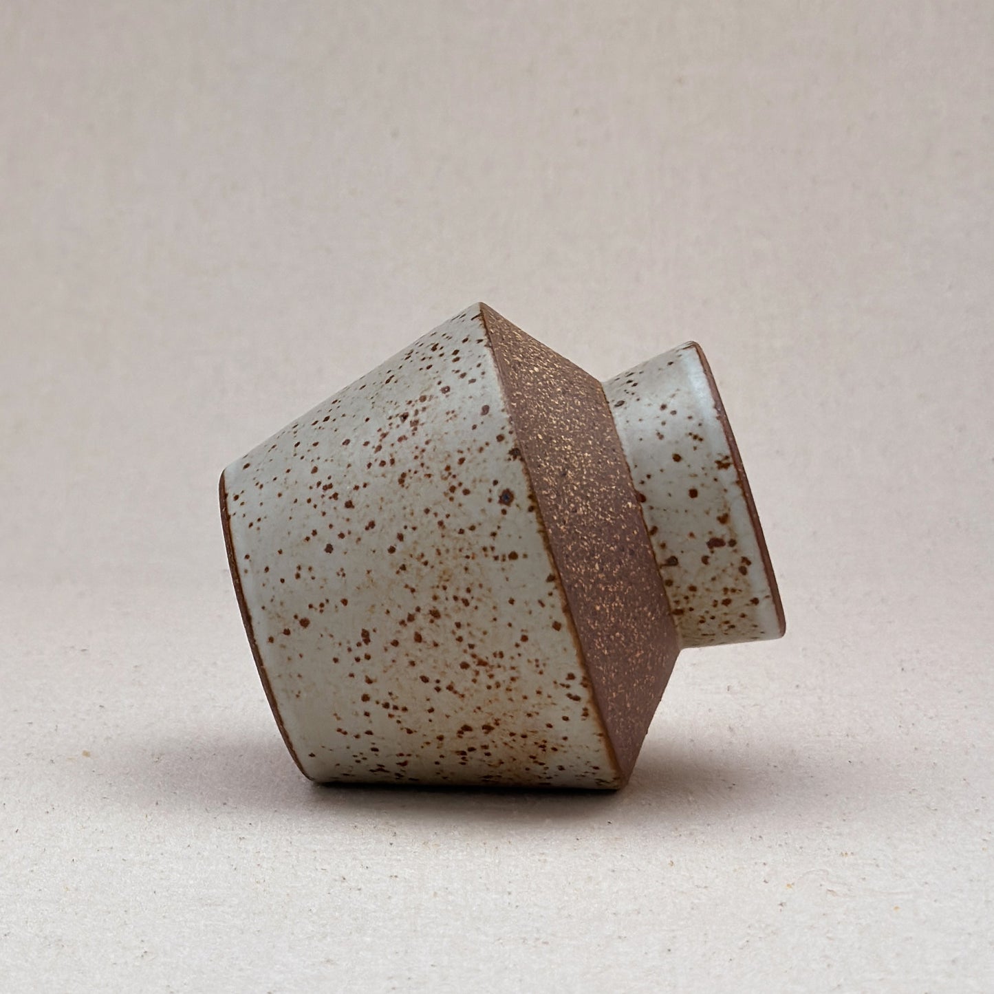 Small Speckled White Angular Vase