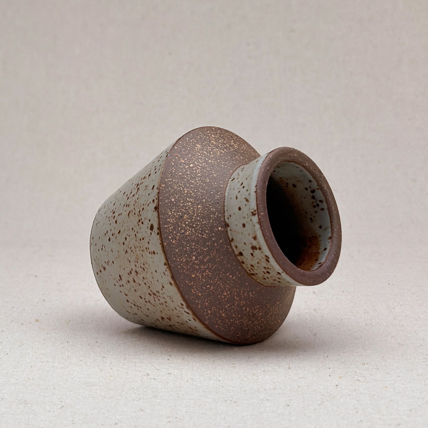 Small Speckled White Angular Vase