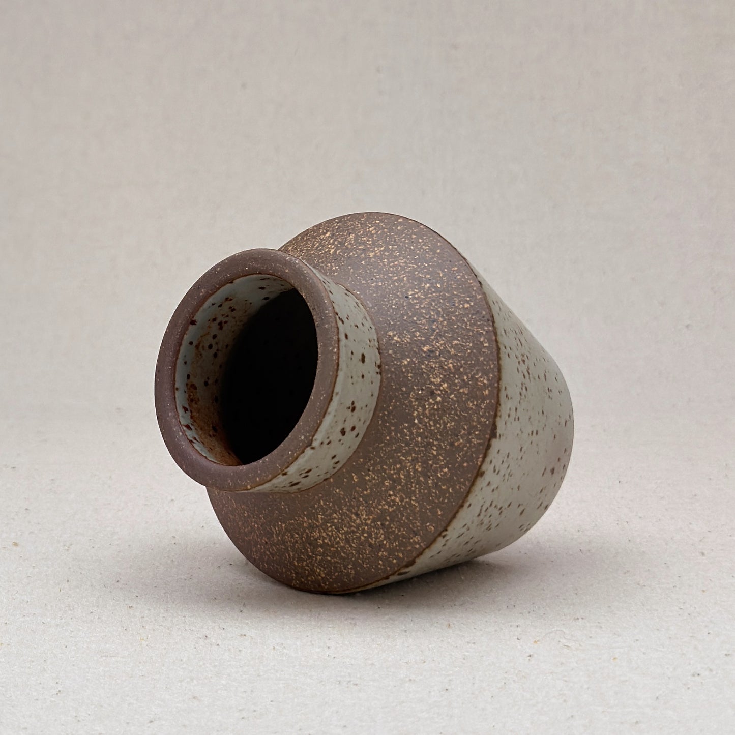 Small Speckled White Angular Vase