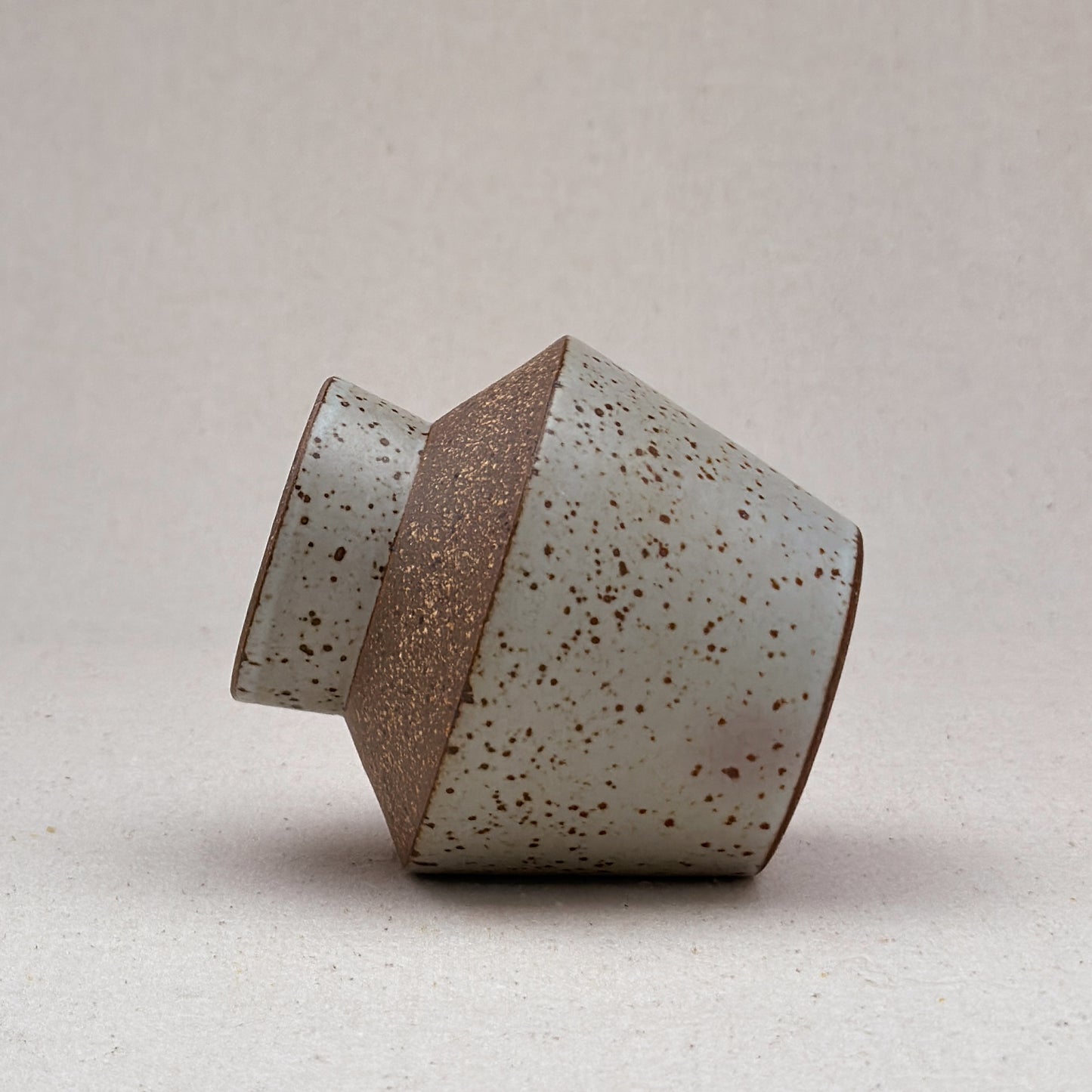 Small Speckled White Angular Vase