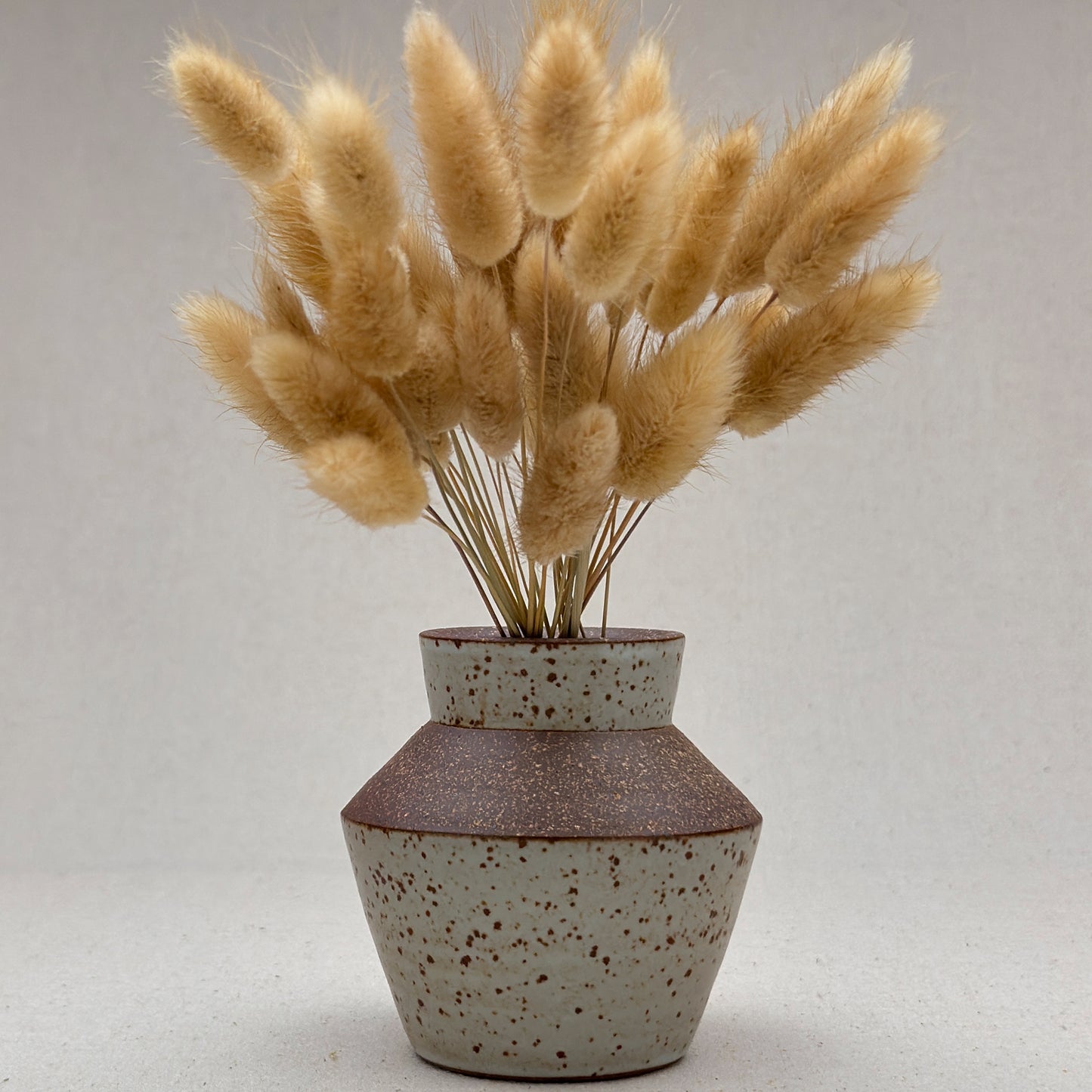 Small Speckled White Angular Vase