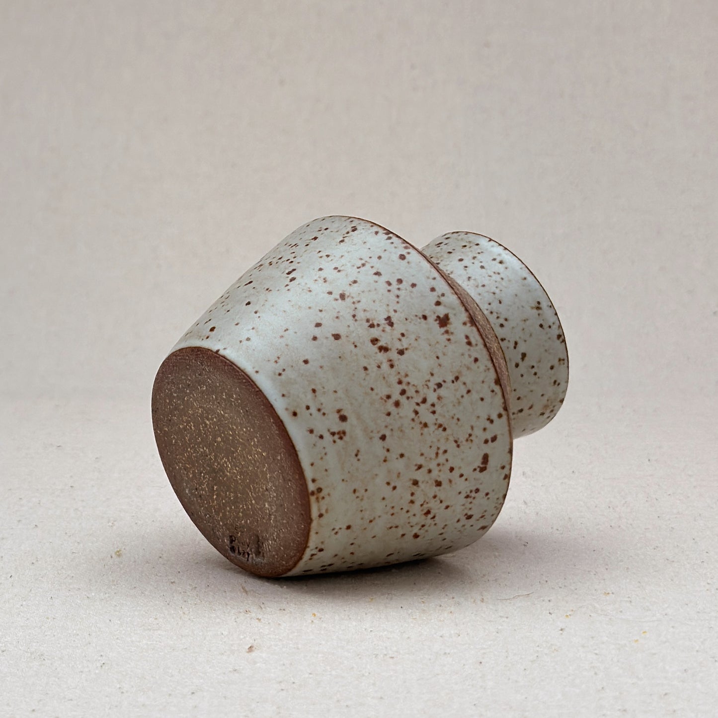 Small Speckled White Angular Vase