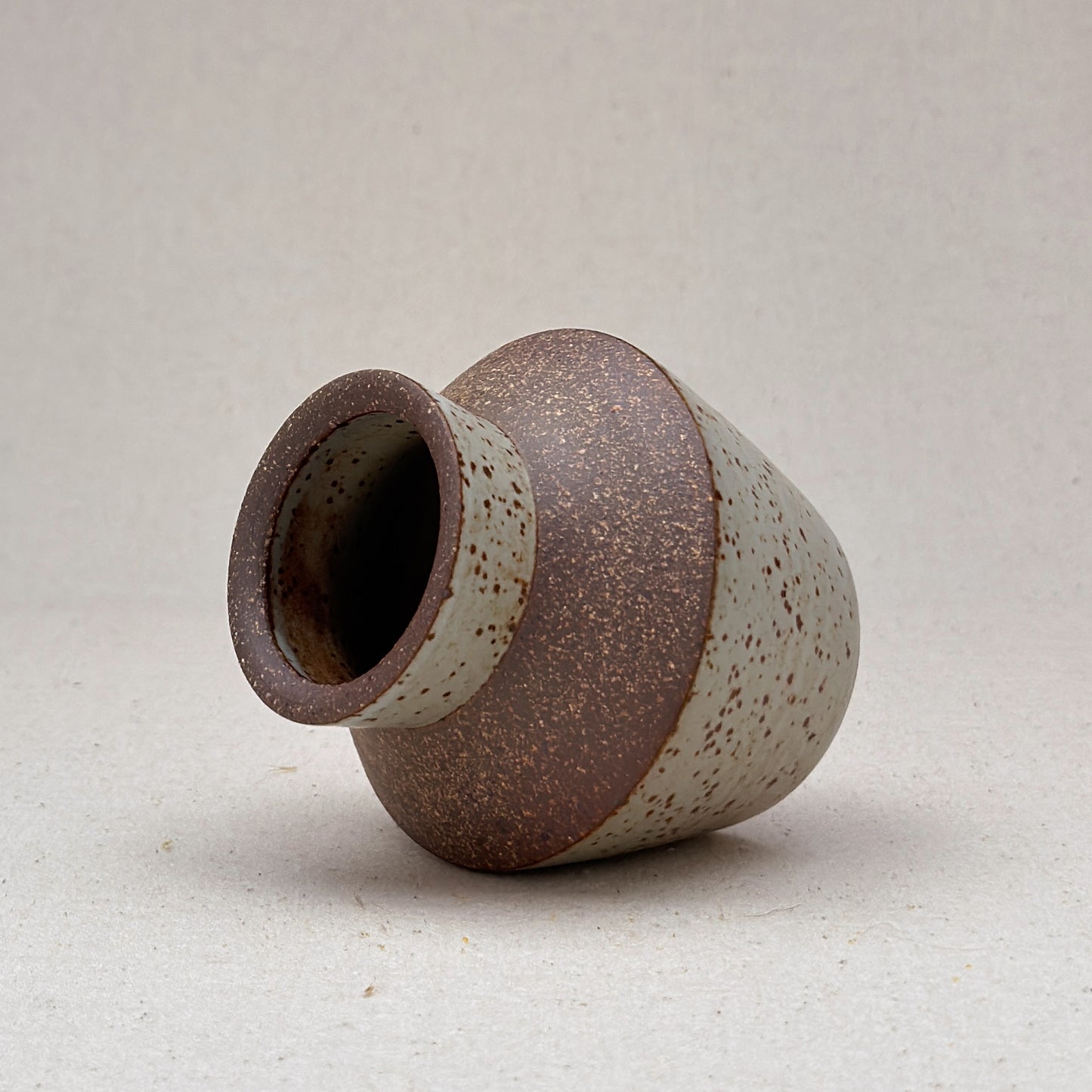 Small Speckled White Angular Vase