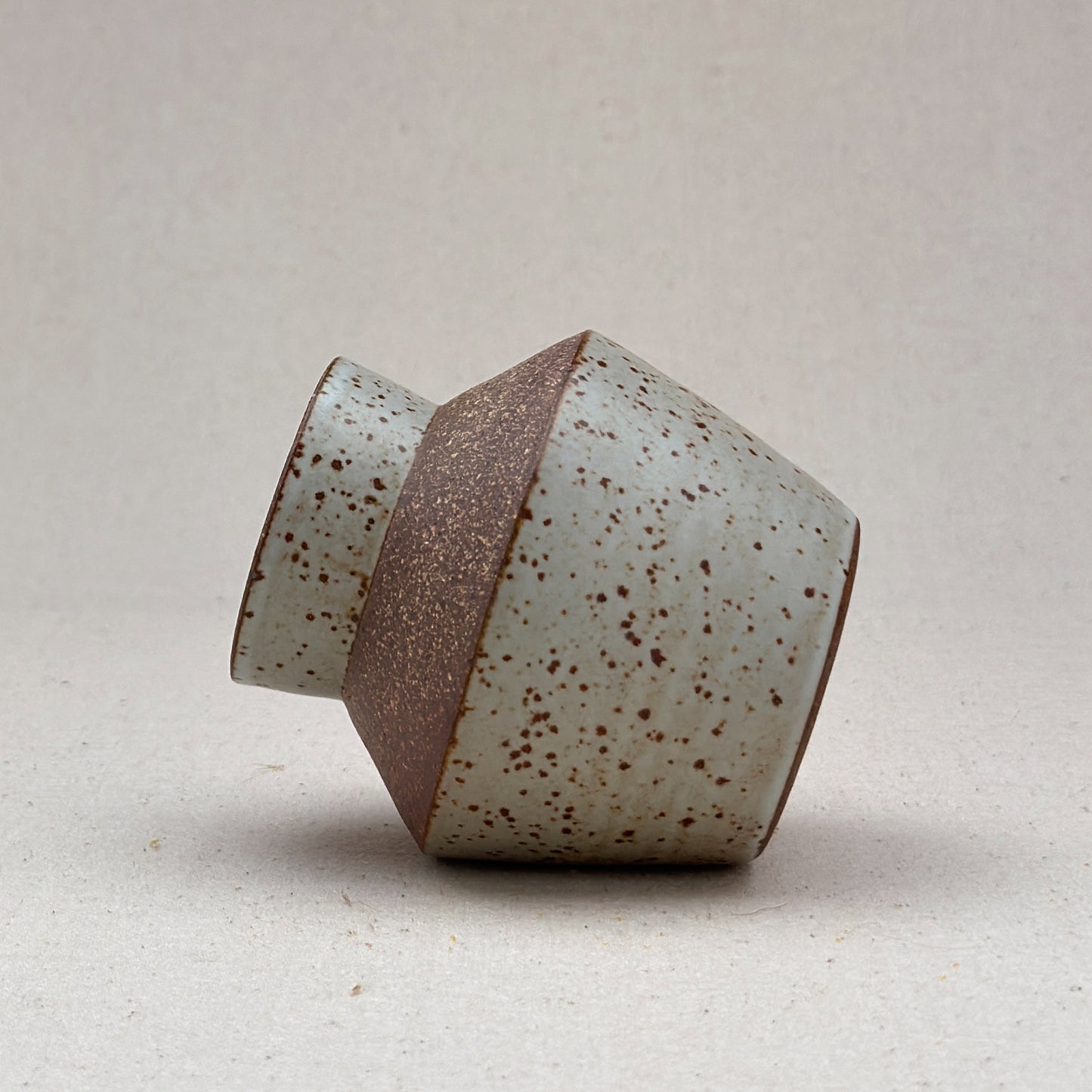 Small Speckled White Angular Vase