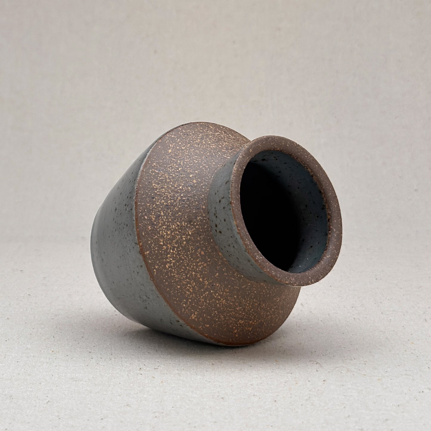 Small Speckled Blue Angular Vase