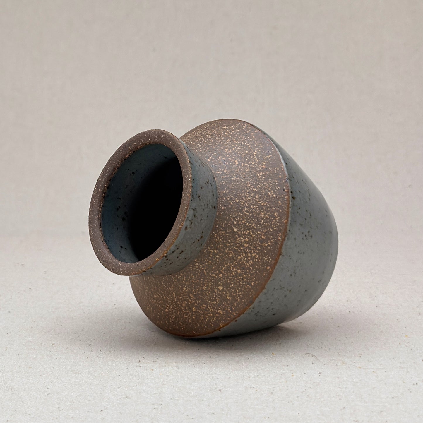 Small Speckled Blue Angular Vase