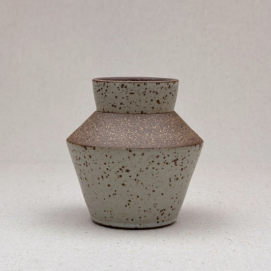 Small Speckled White Angular Vase