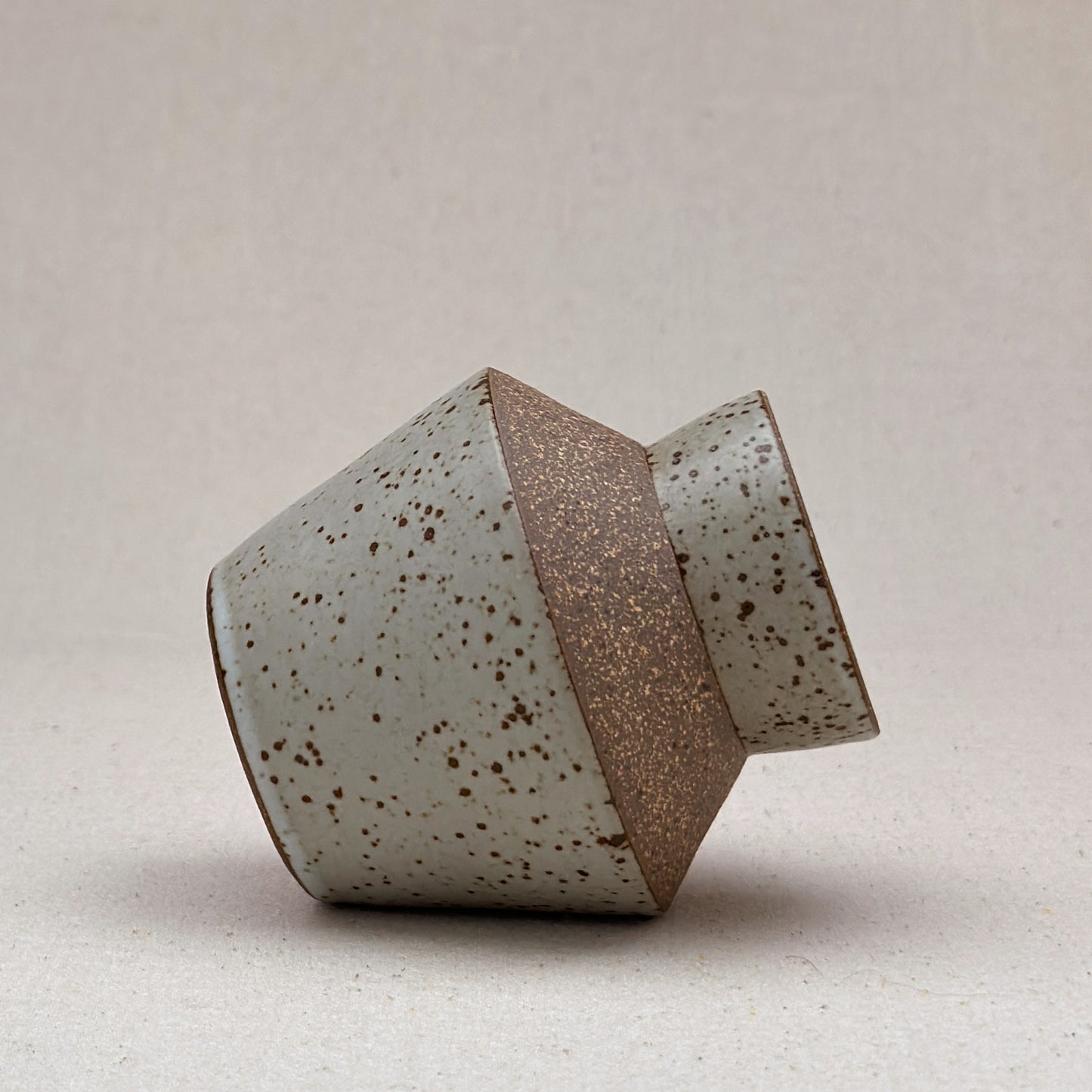 Small Speckled White Angular Vase