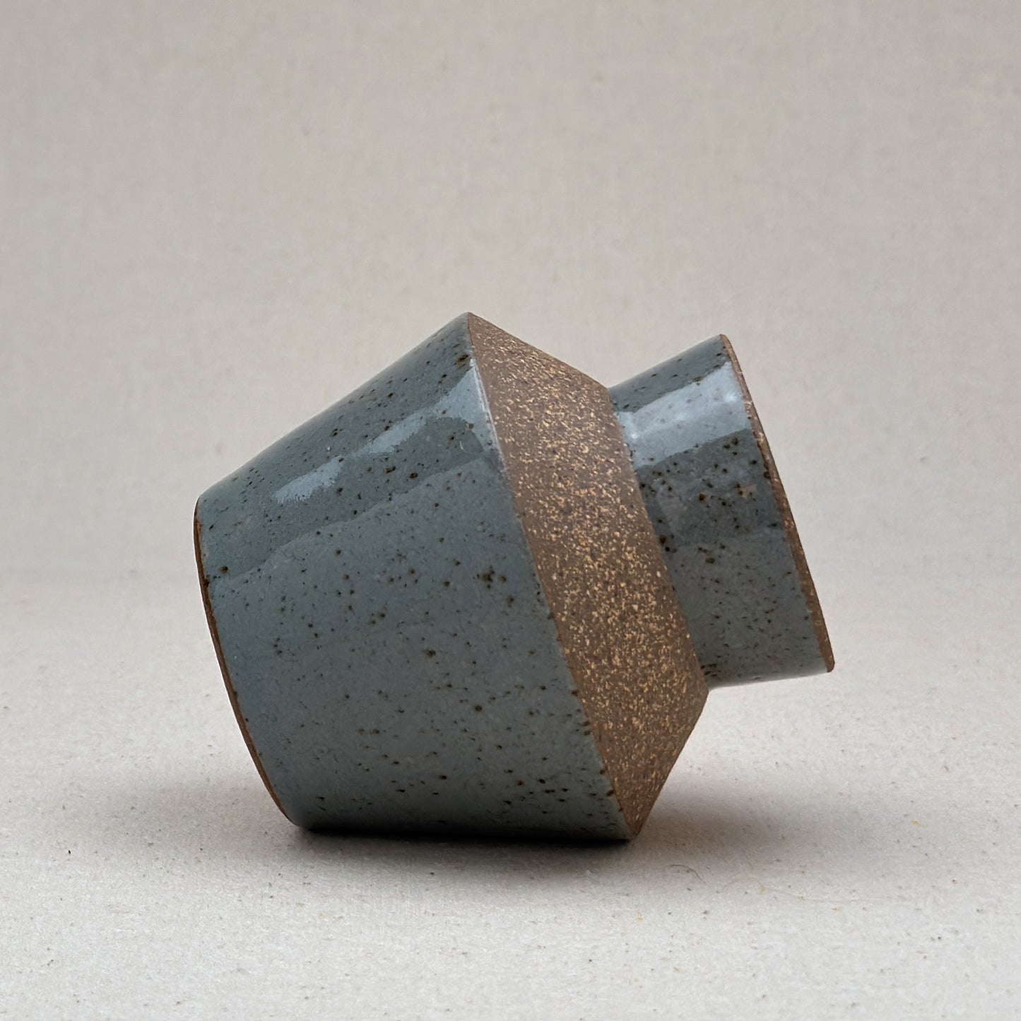 Small Speckled Blue Angular Vase