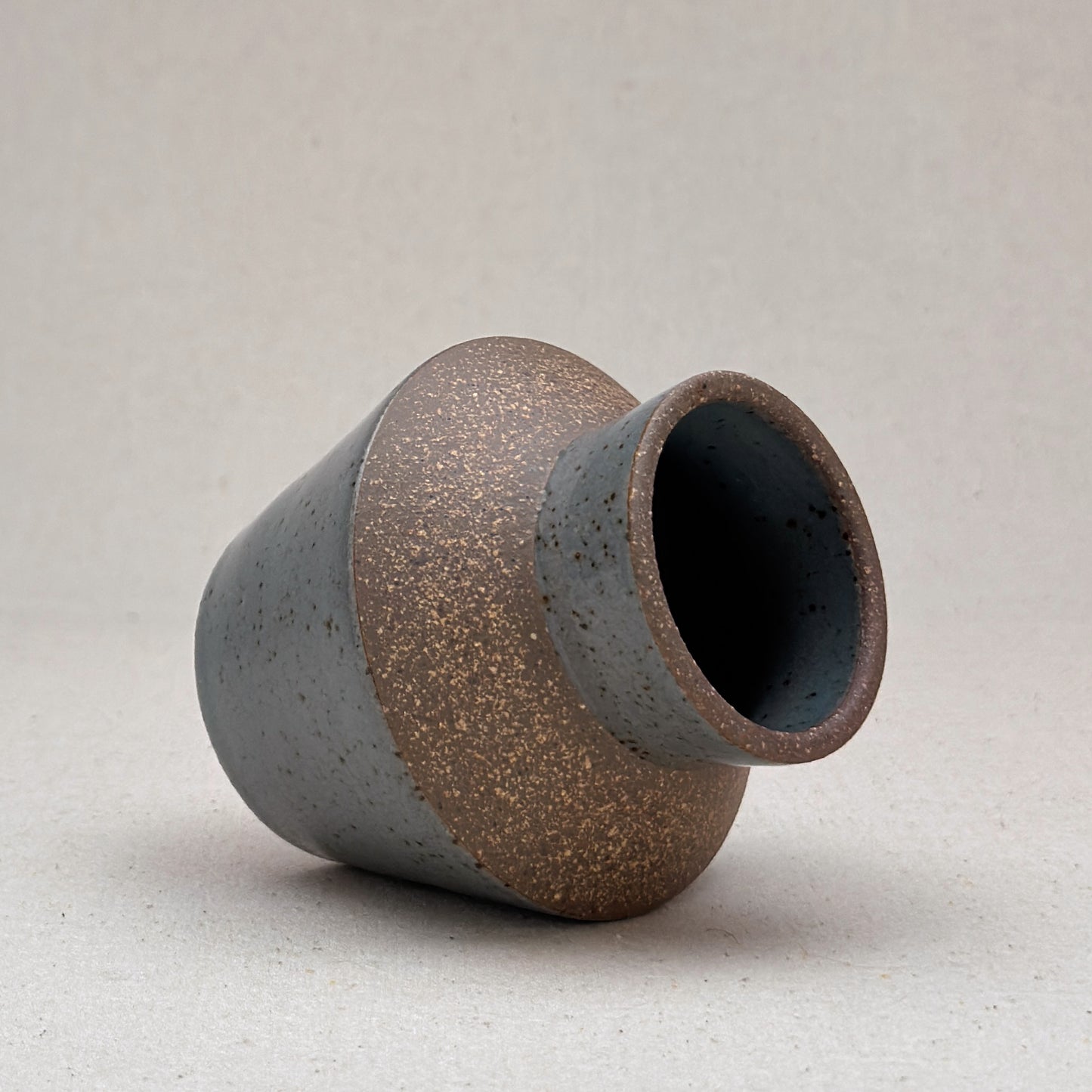 Small Speckled Blue Angular Vase