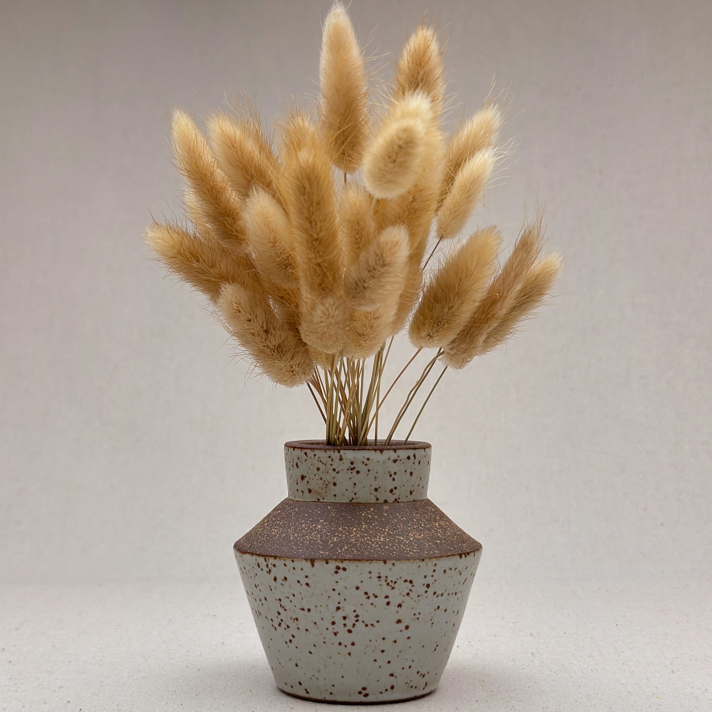 Small Speckled White Angular Vase