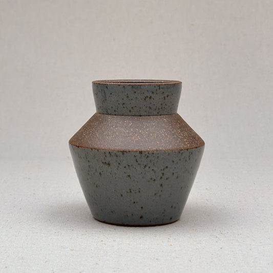 Small Speckled Blue Angular Vase