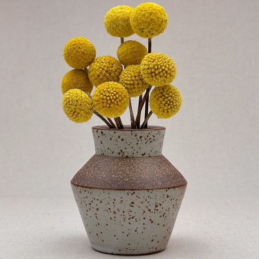 Small Speckled White Angular Vase