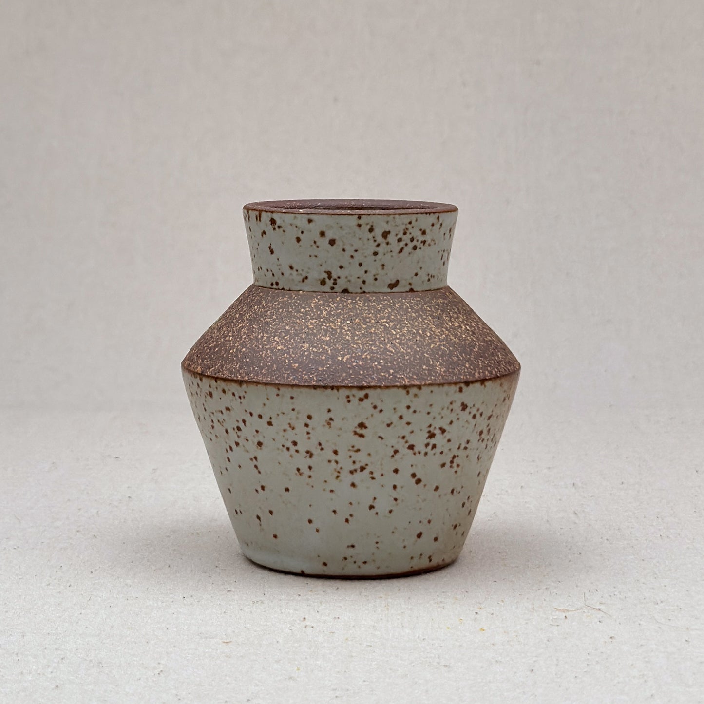 Small Speckled White Angular Vase