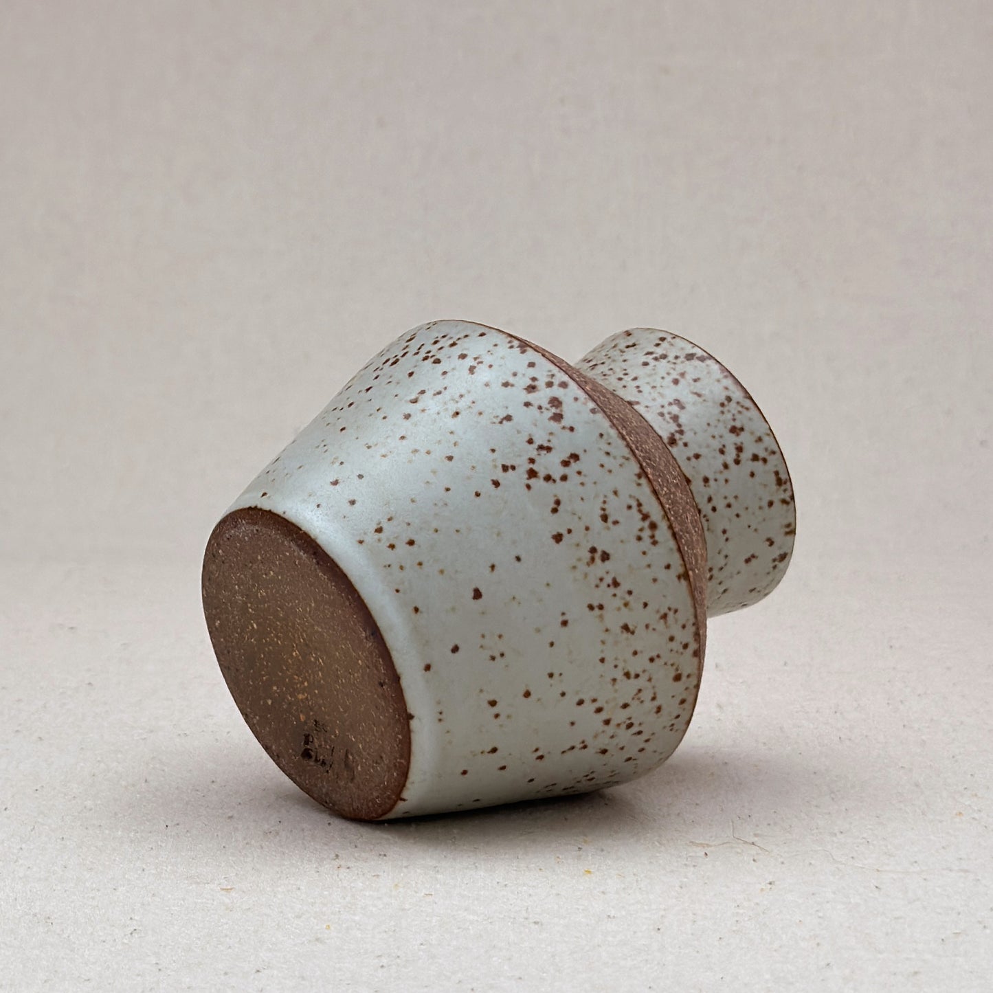 Small Speckled White Angular Vase