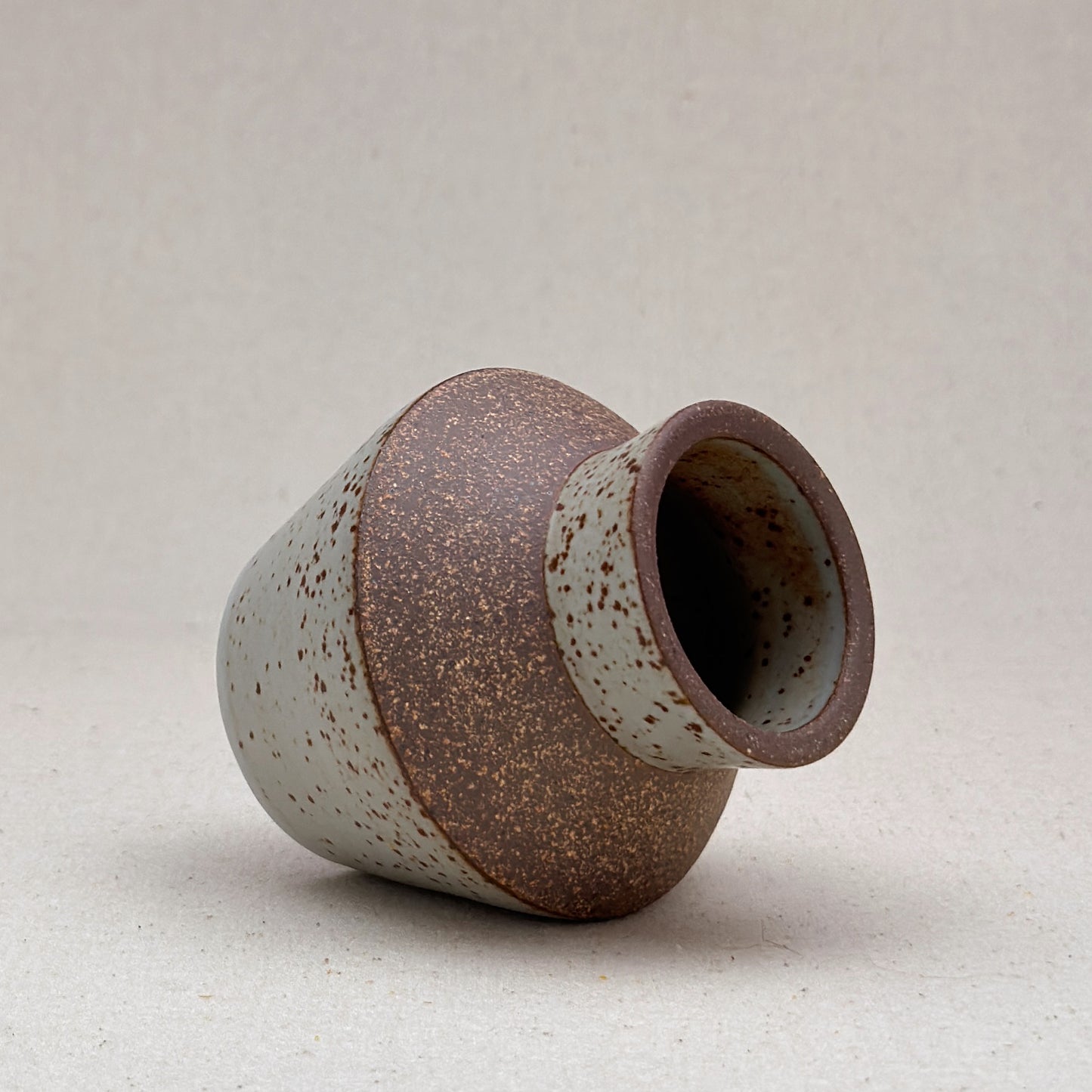 Small Speckled White Angular Vase