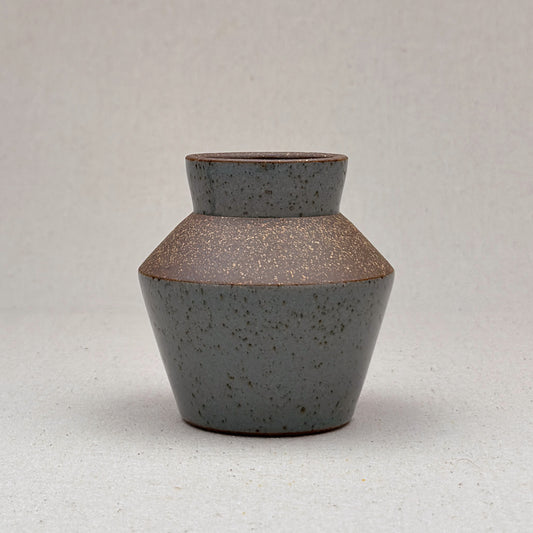 Small Speckled Blue Angular Vase