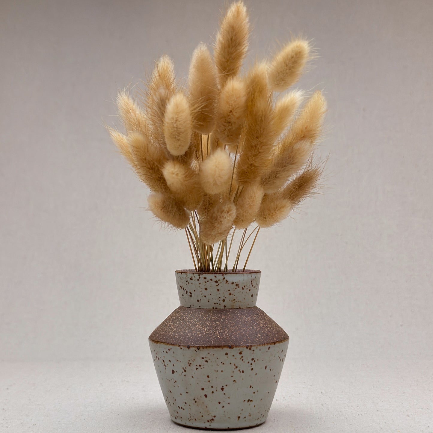 Small Speckled White Angular Vase