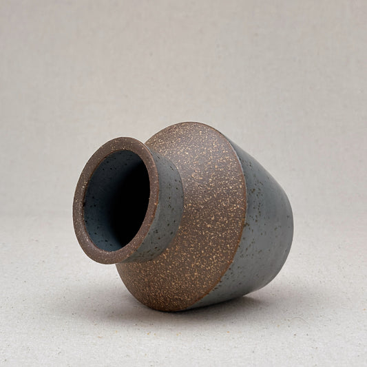 Small Speckled Blue Angular Vase