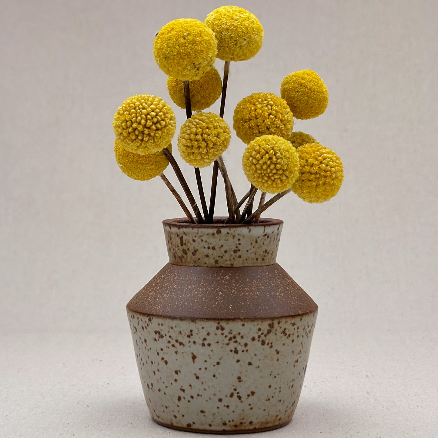 Small Speckled White Angular Vase