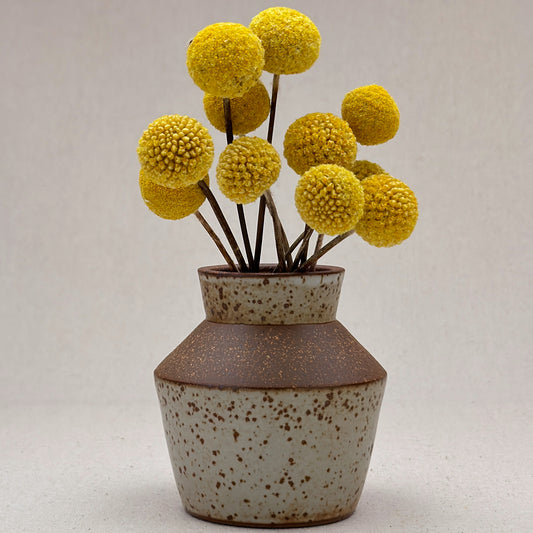 Small Speckled White Angular Vase