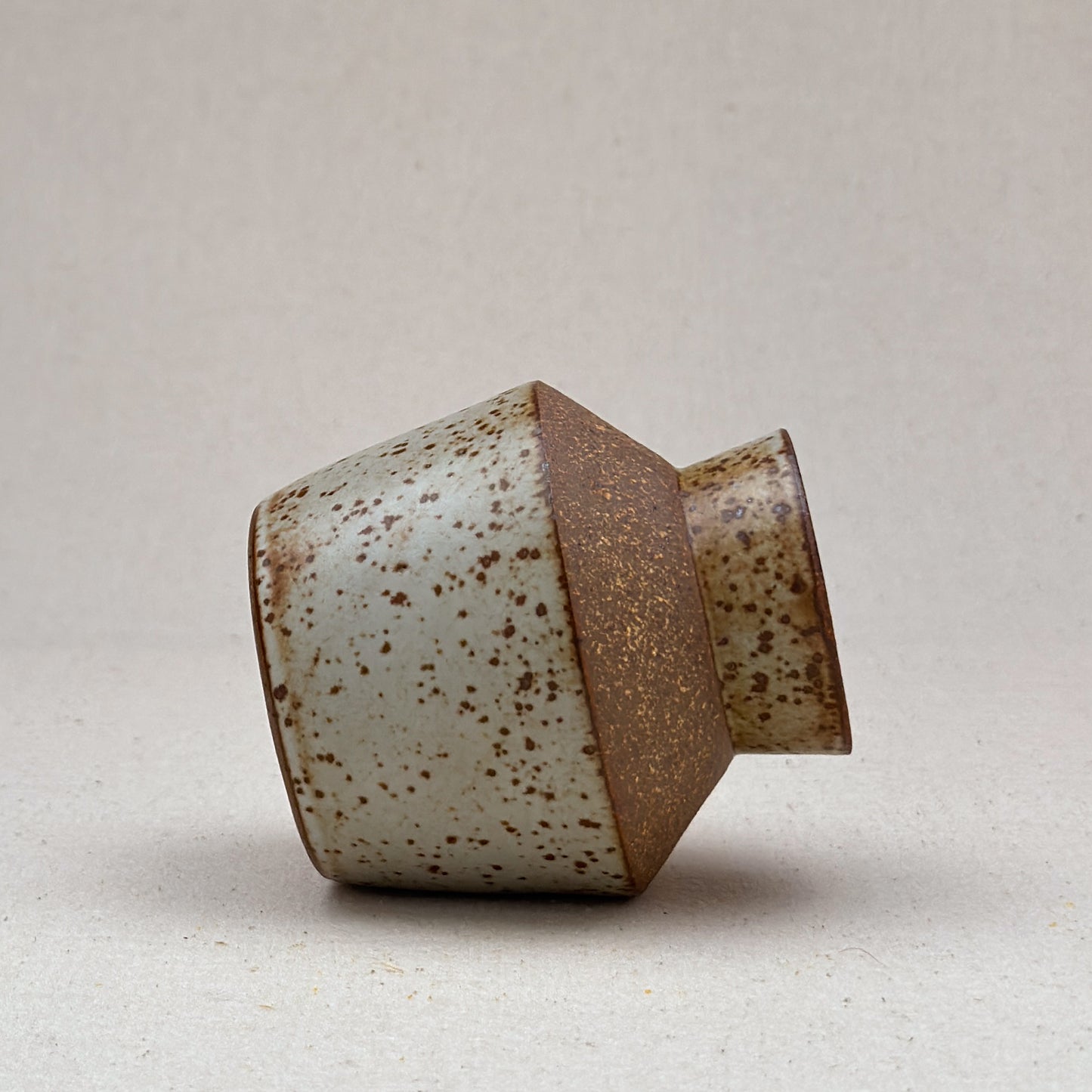 Small Speckled White Angular Vase