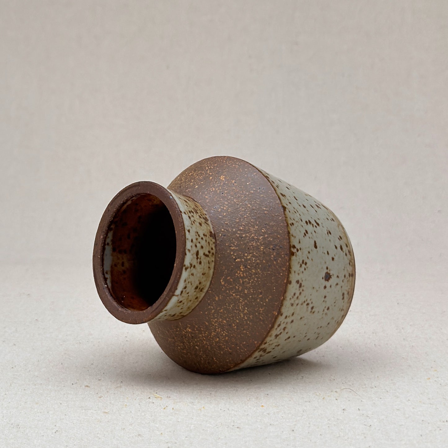 Small Speckled White Angular Vase