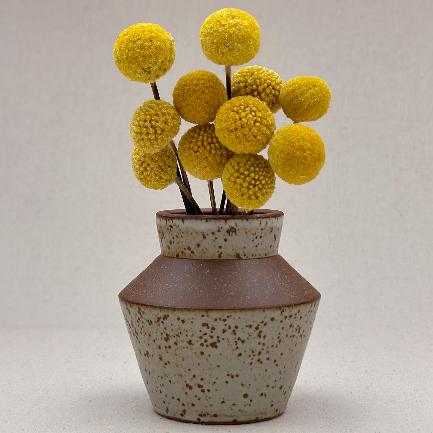 Small Speckled White Angular Vase