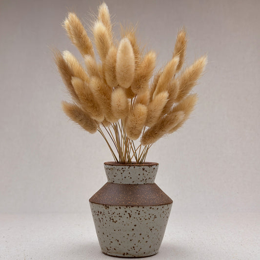 Small Speckled White Angular Vase