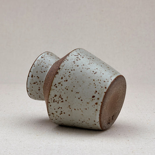 Small Speckled White Angular Vase