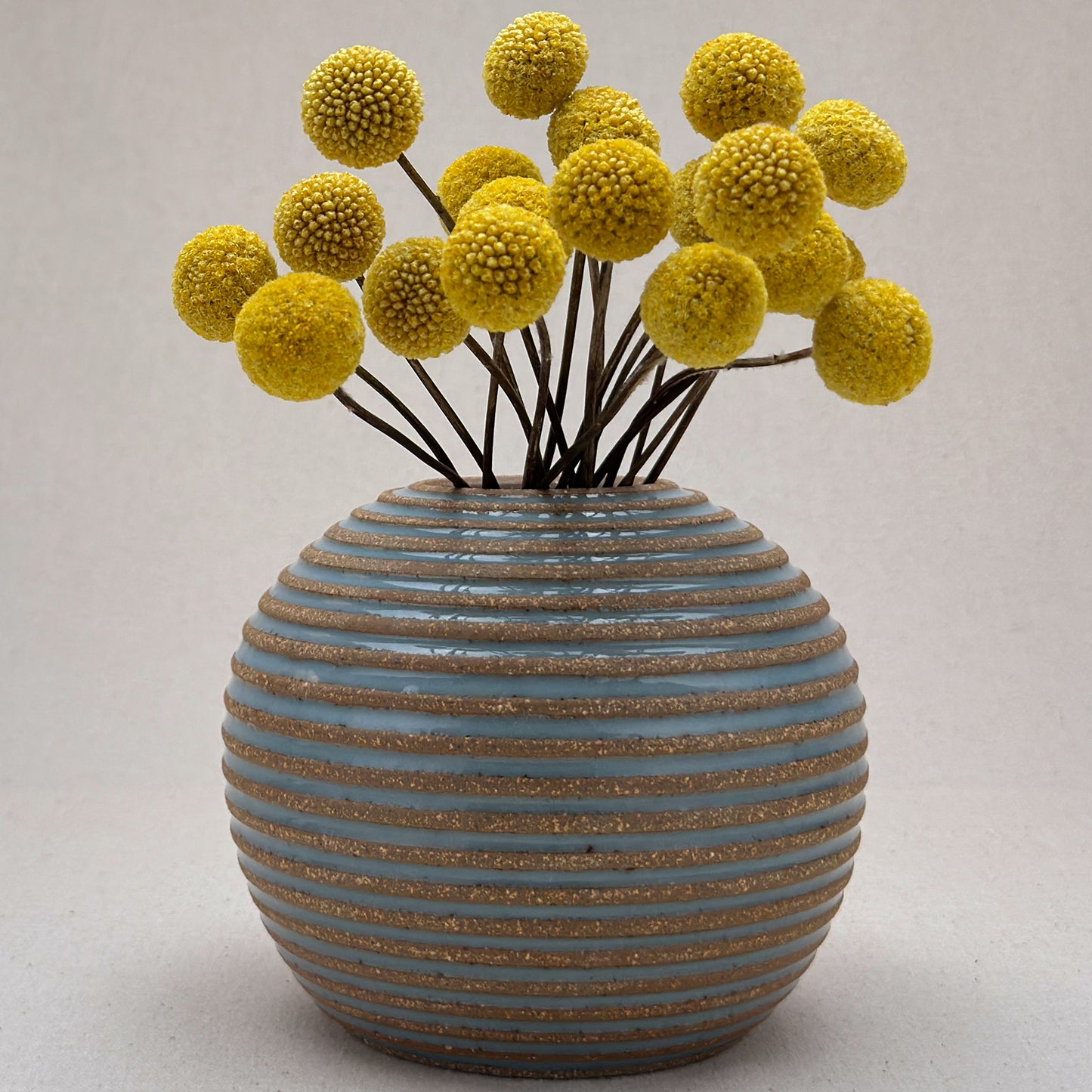 Medium Blue Stripe Round Vase