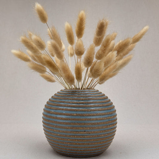 Medium Blue Stripe Round Vase