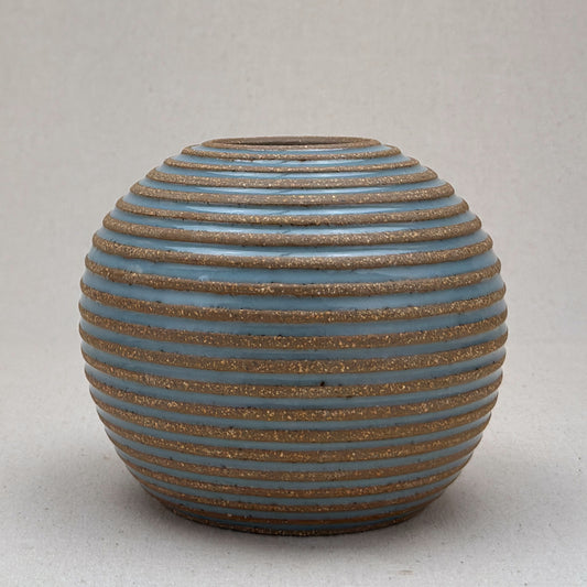 Medium Blue Stripe Round Vase