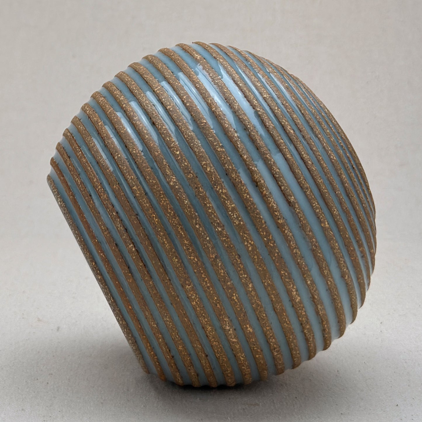Medium Blue Stripe Round Vase