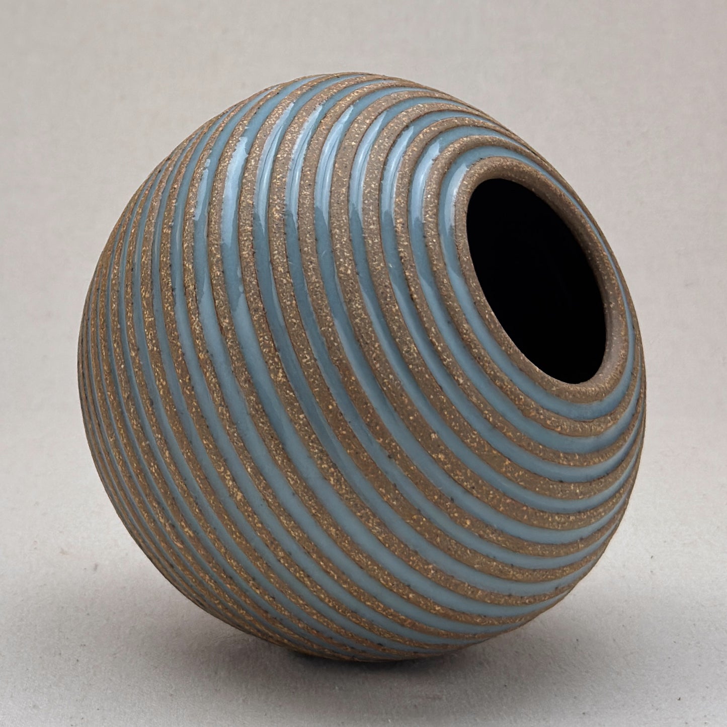 Medium Blue Stripe Round Vase
