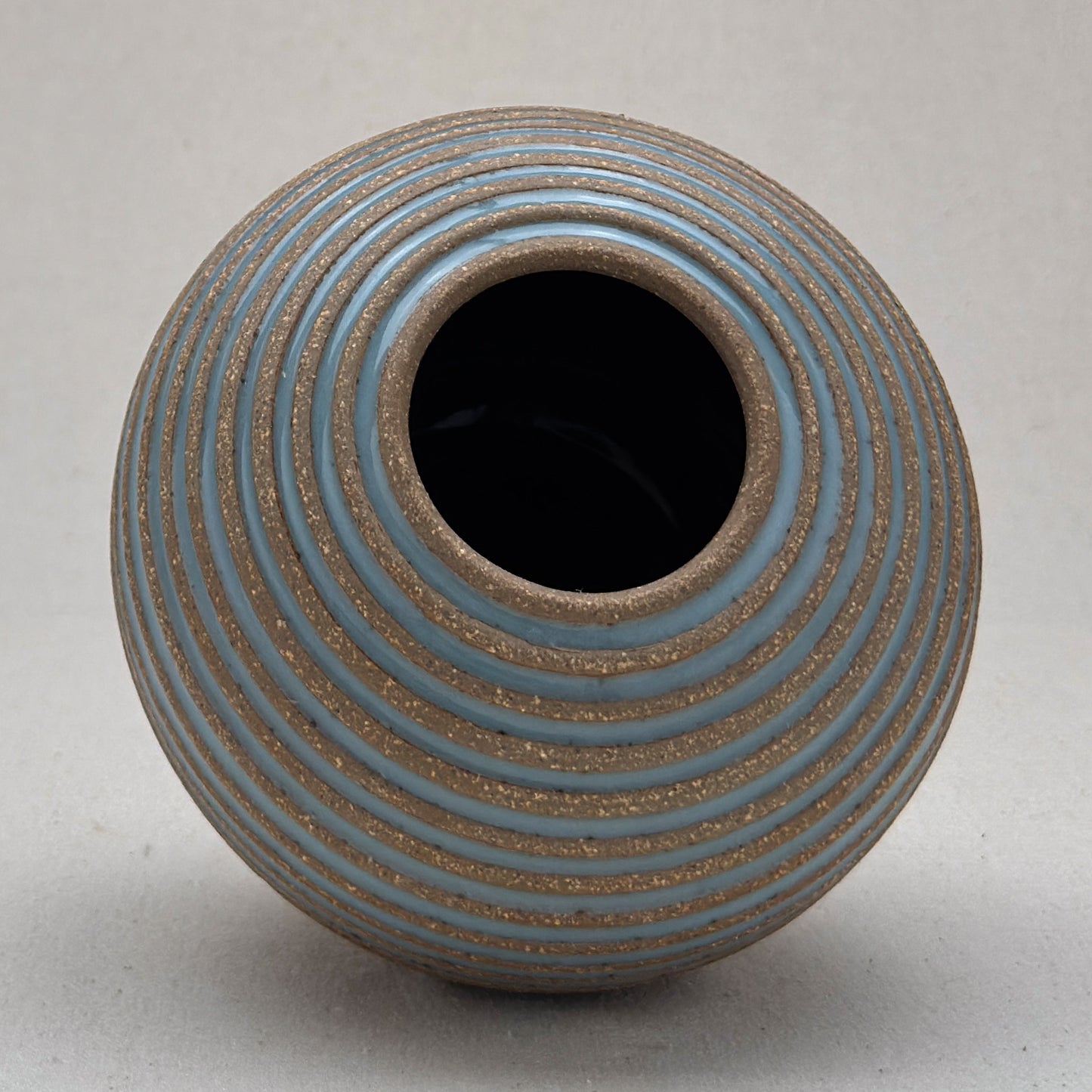 Medium Blue Stripe Round Vase