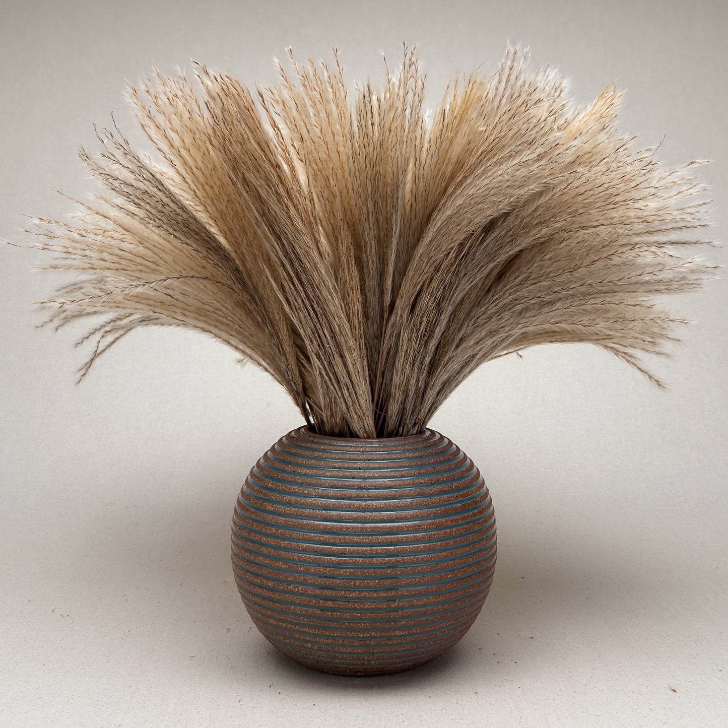 Large Blue Stripe Round Vase