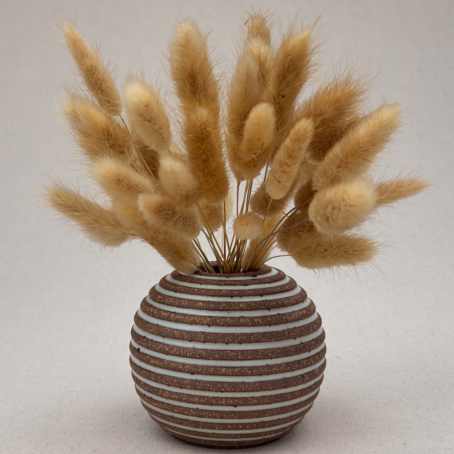 Small White Stripe Round Vase