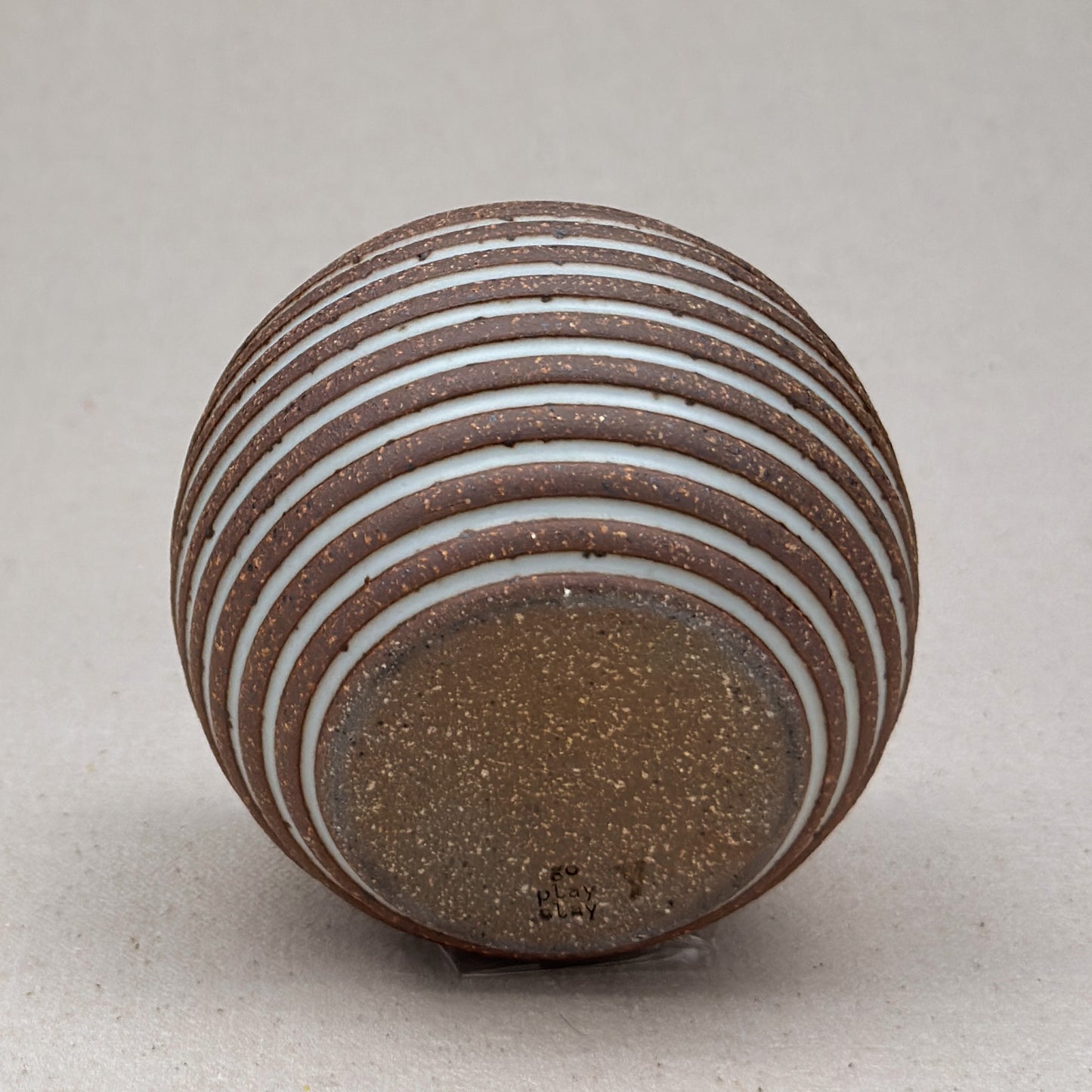 Small White Stripe Round Vase