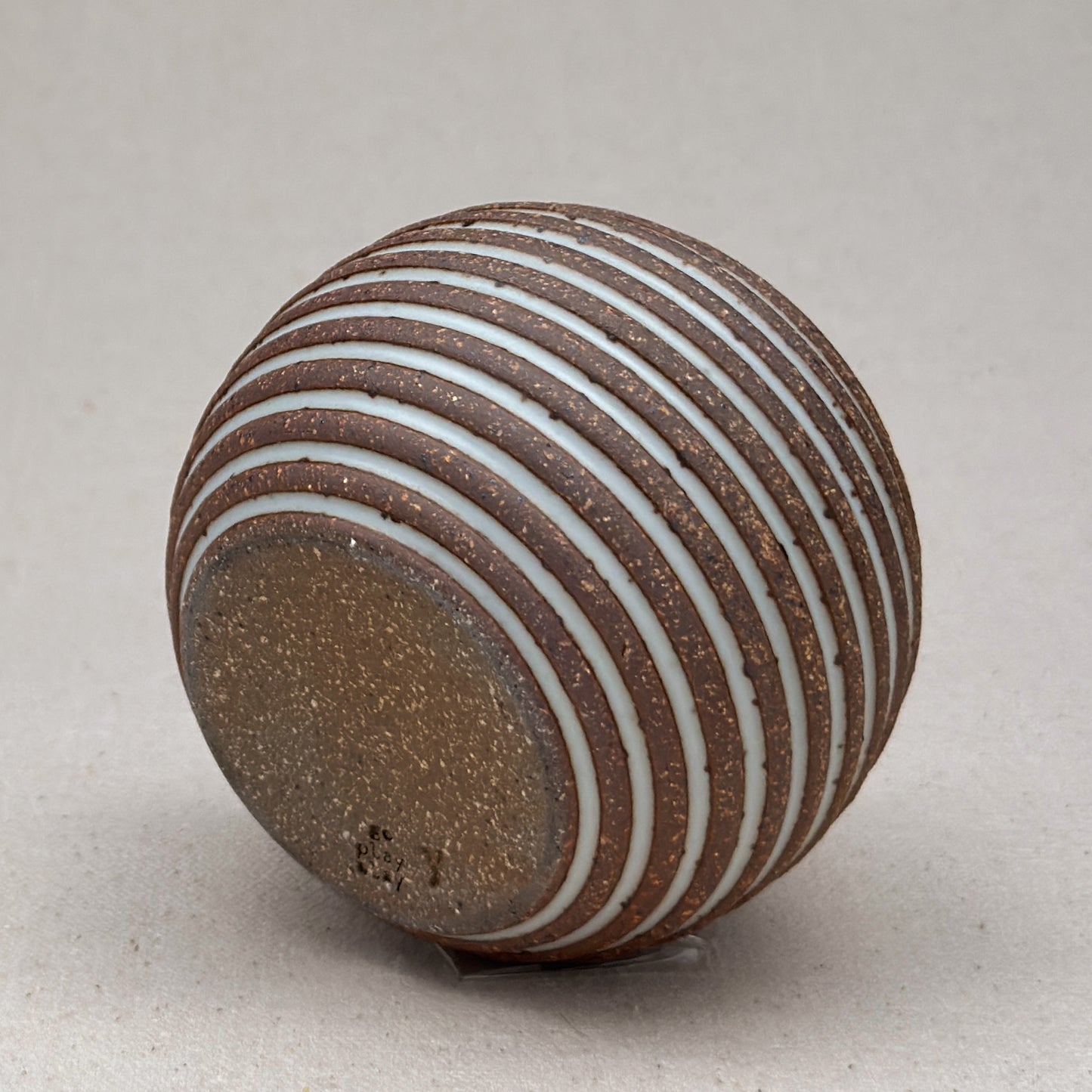 Small White Stripe Round Vase