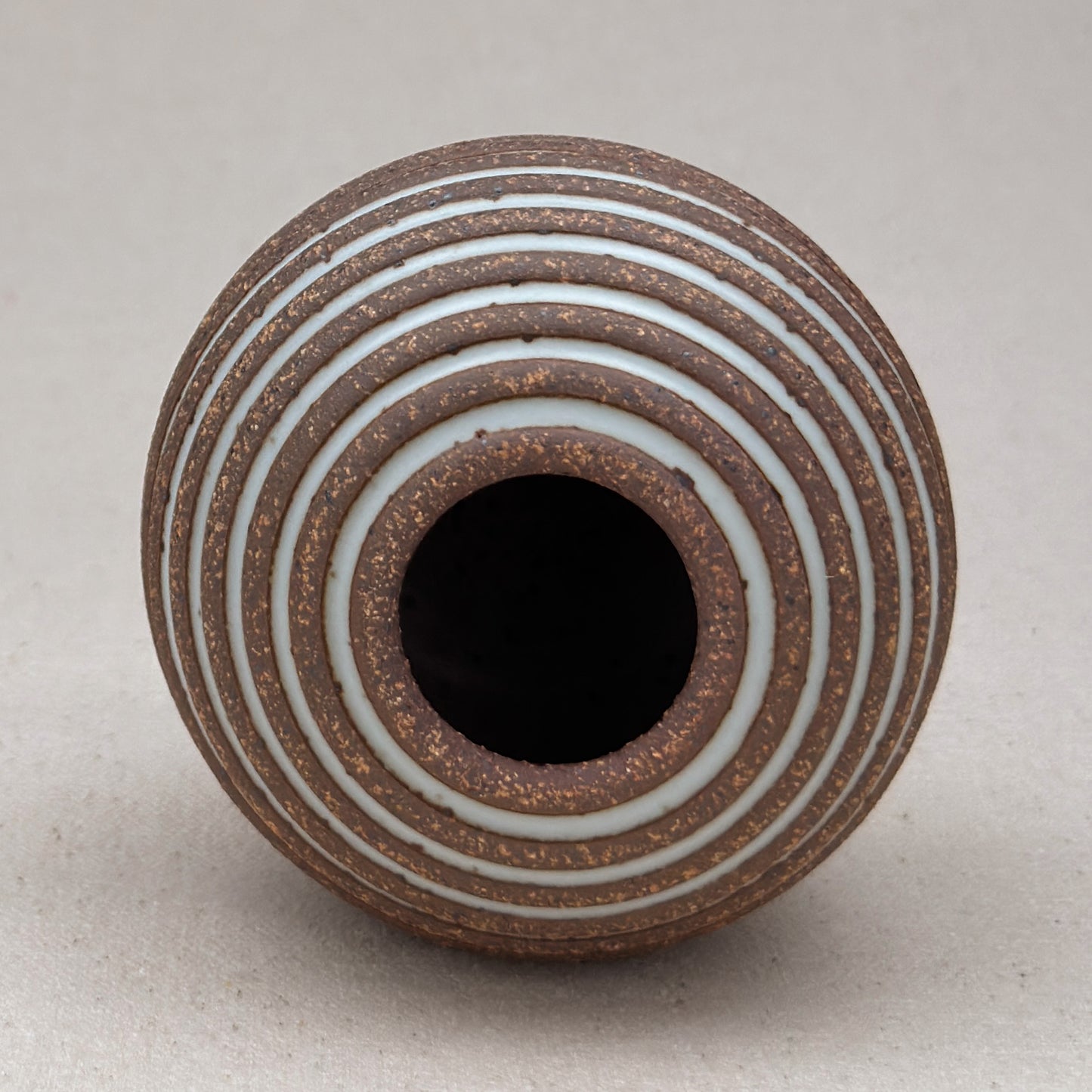 Small White Stripe Round Vase