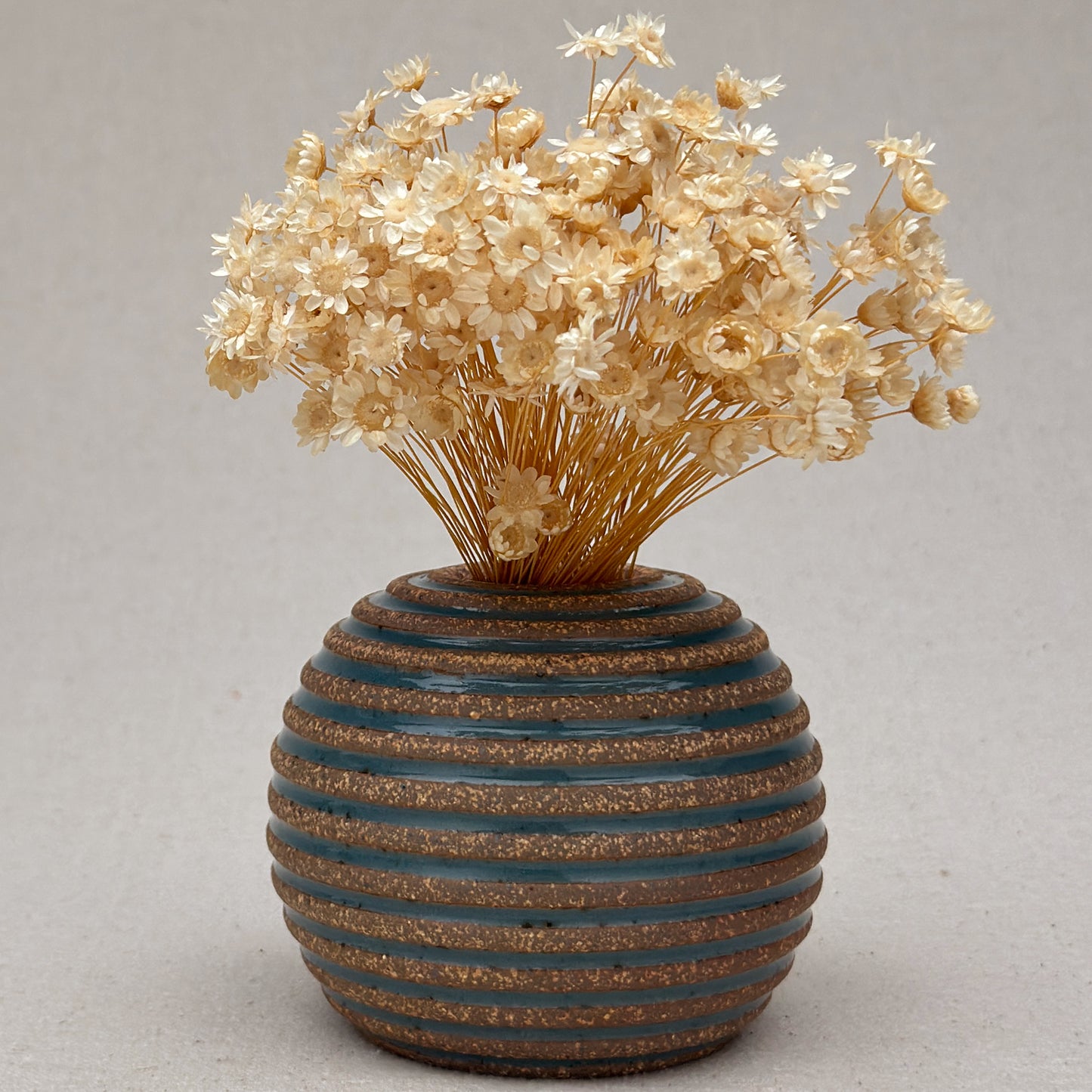 Small Blue Stripe Round Vase