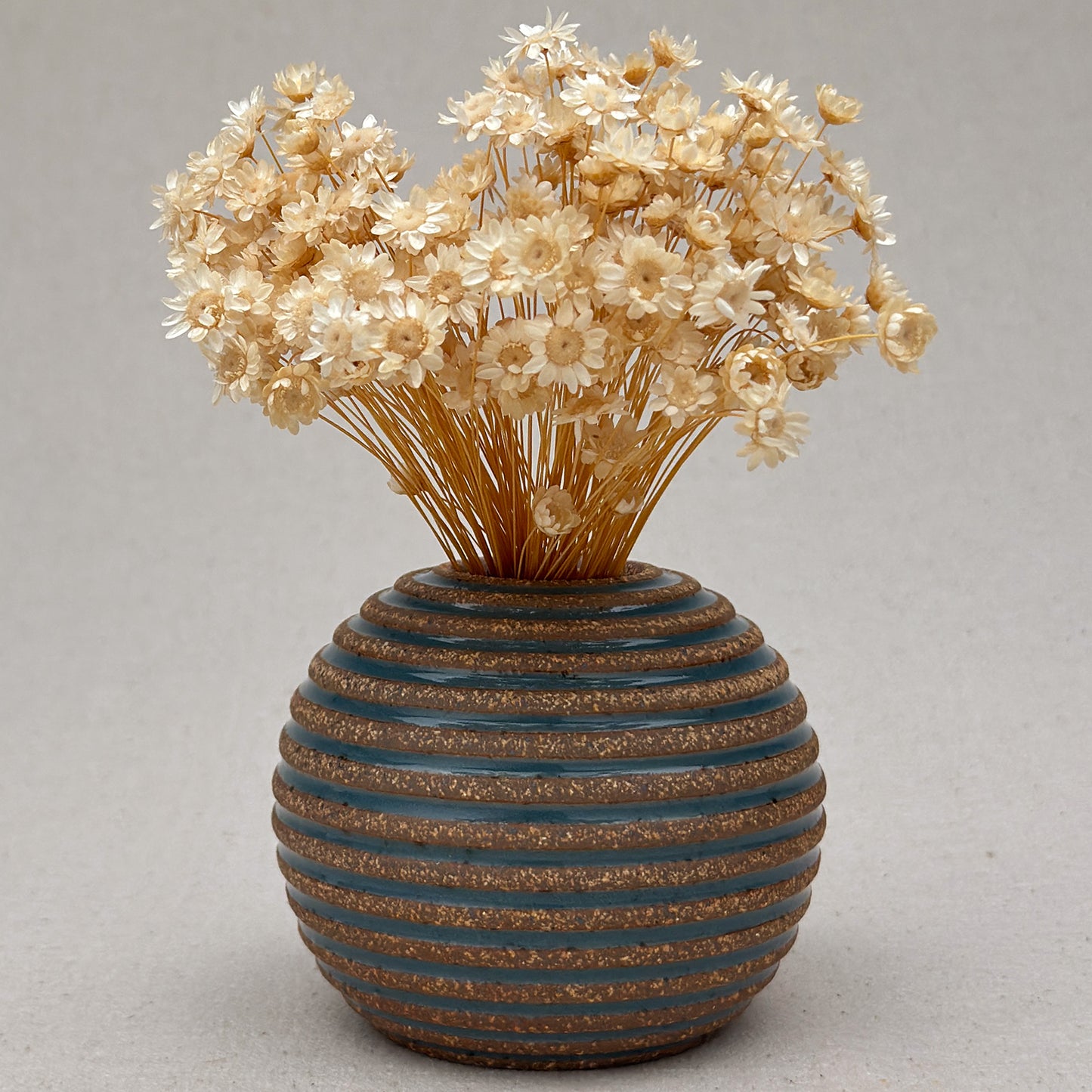 Small Blue Stripe Round Vase