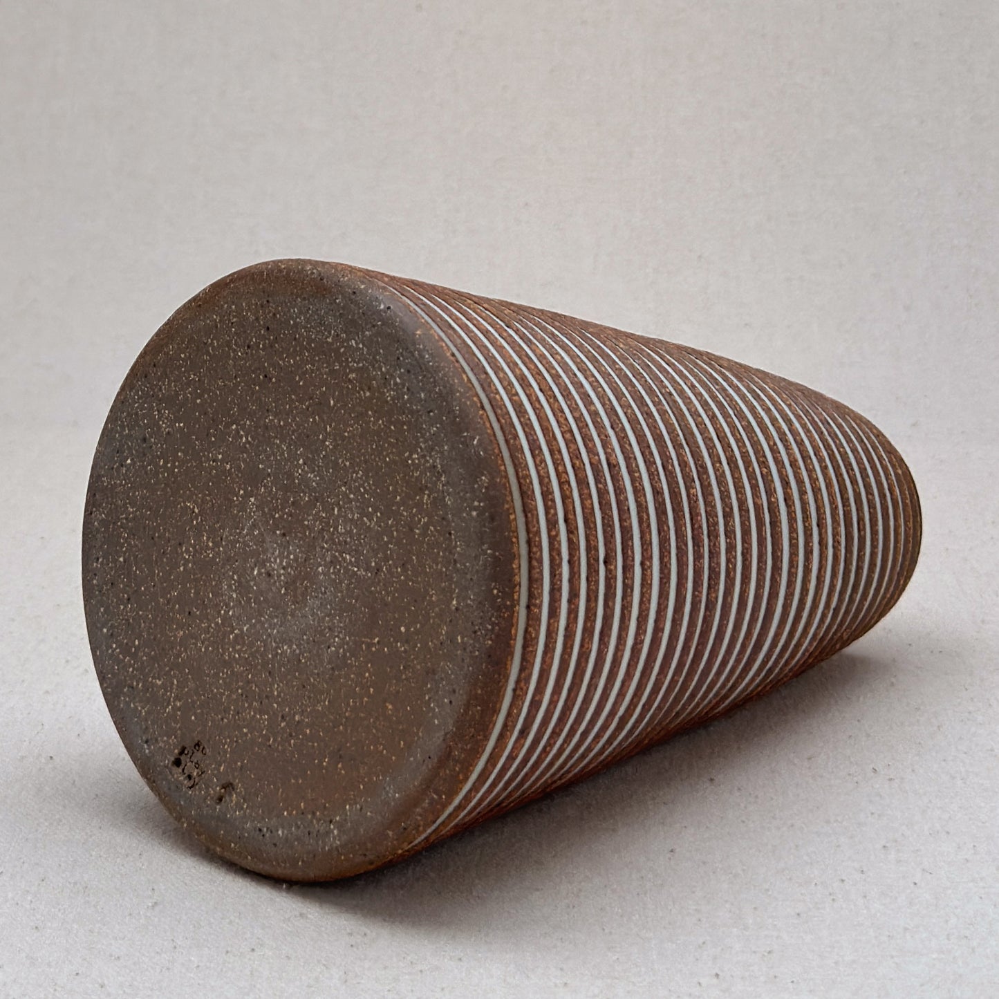 Large White Stripe Cone Vase