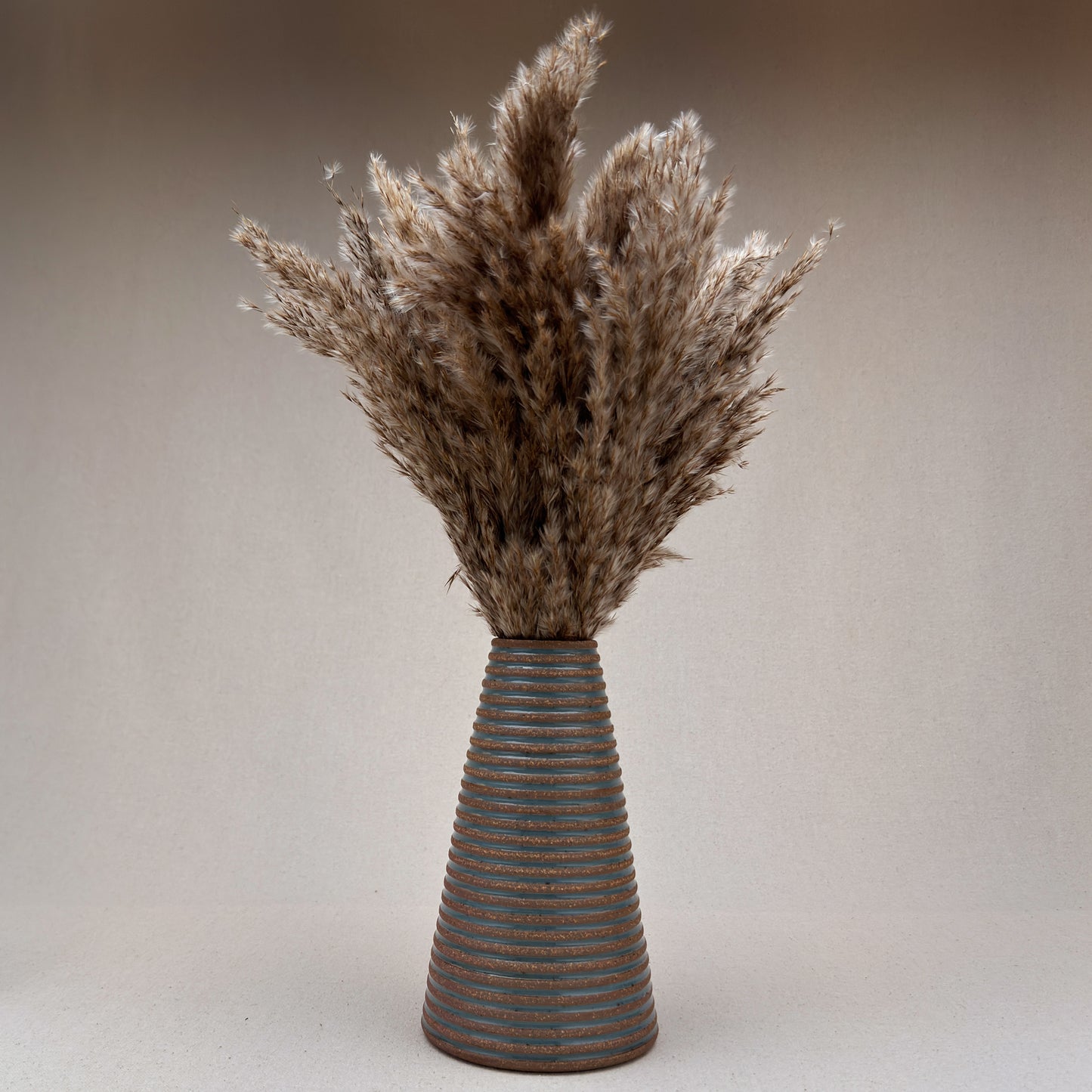 Large Blue Stripe Conical Vase