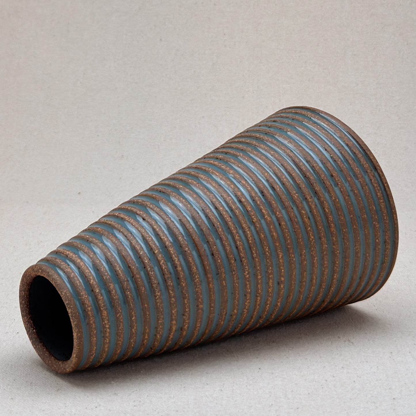 Large Blue Stripe Conical Vase